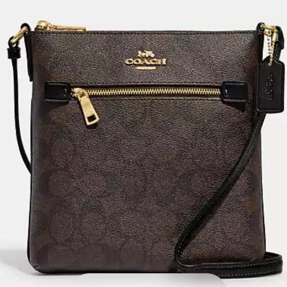 Coach Black and Brown Mini Crossbody Bag